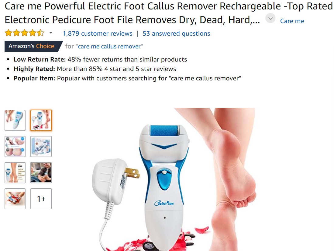 BETUFIARY Electric Foot Callus Remover, Rechargeable Foot Care