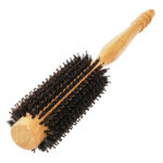 round wooden hair brush